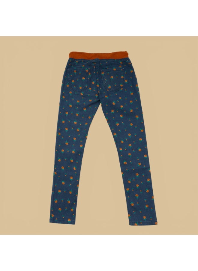 MARWAN AOP Girls Printed Twill Long Pant with Rib Waist - Image 2